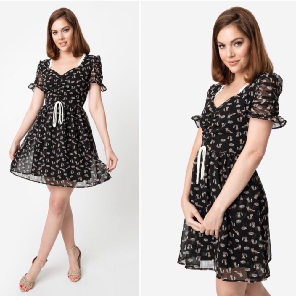 Smak Parlour for ModCloth Fox Novelty Print Retro Dress! Size S